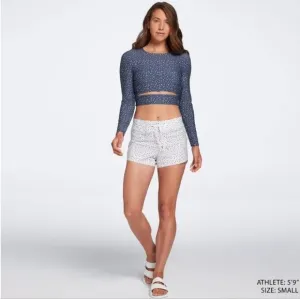 🆕️ CALIA Women's Swim Board Shorts polka dot white navy