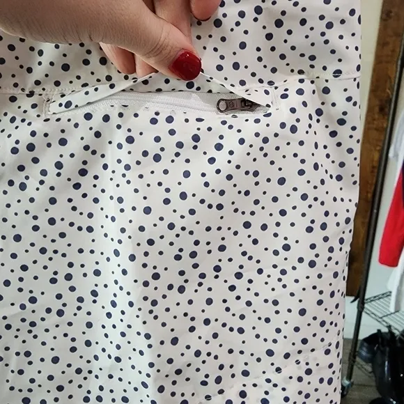 🆕️ CALIA Women's Swim Board Shorts polka dot white navy