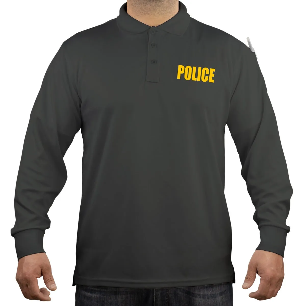 100% POLYESTER POLICE TACTICAL PERFORMANCE POLO LONG SLEEVE SHIRT