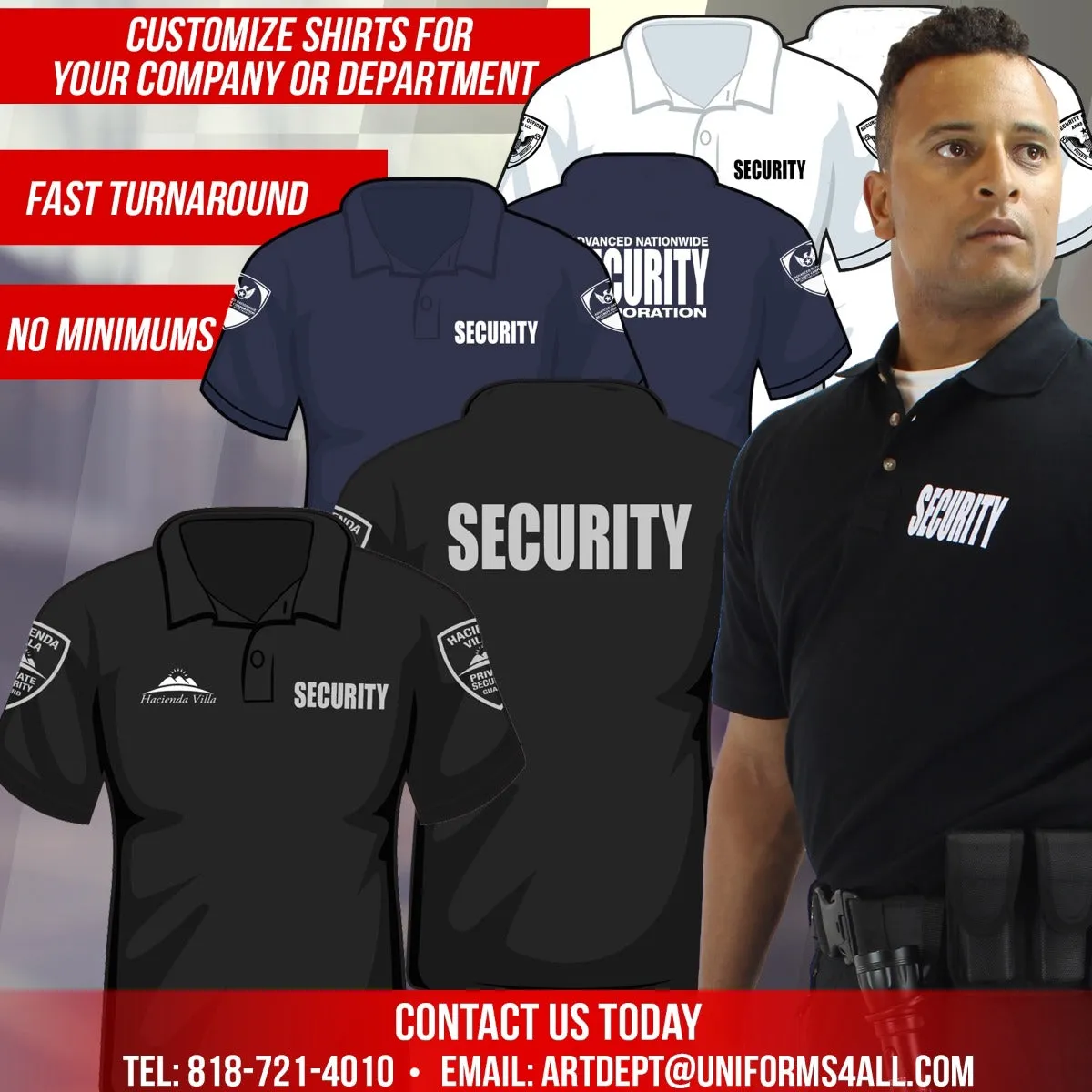100% POLYESTER POLICE TACTICAL PERFORMANCE POLO LONG SLEEVE SHIRT