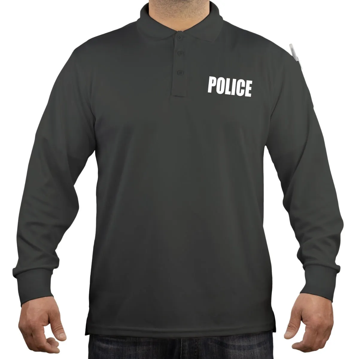 100% POLYESTER POLICE TACTICAL PERFORMANCE POLO LONG SLEEVE SHIRT