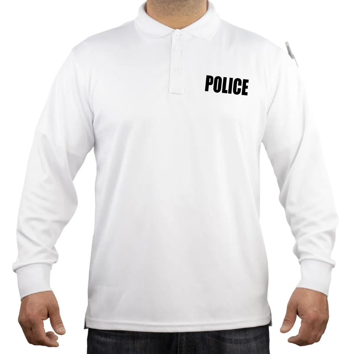 100% POLYESTER POLICE TACTICAL PERFORMANCE POLO LONG SLEEVE SHIRT