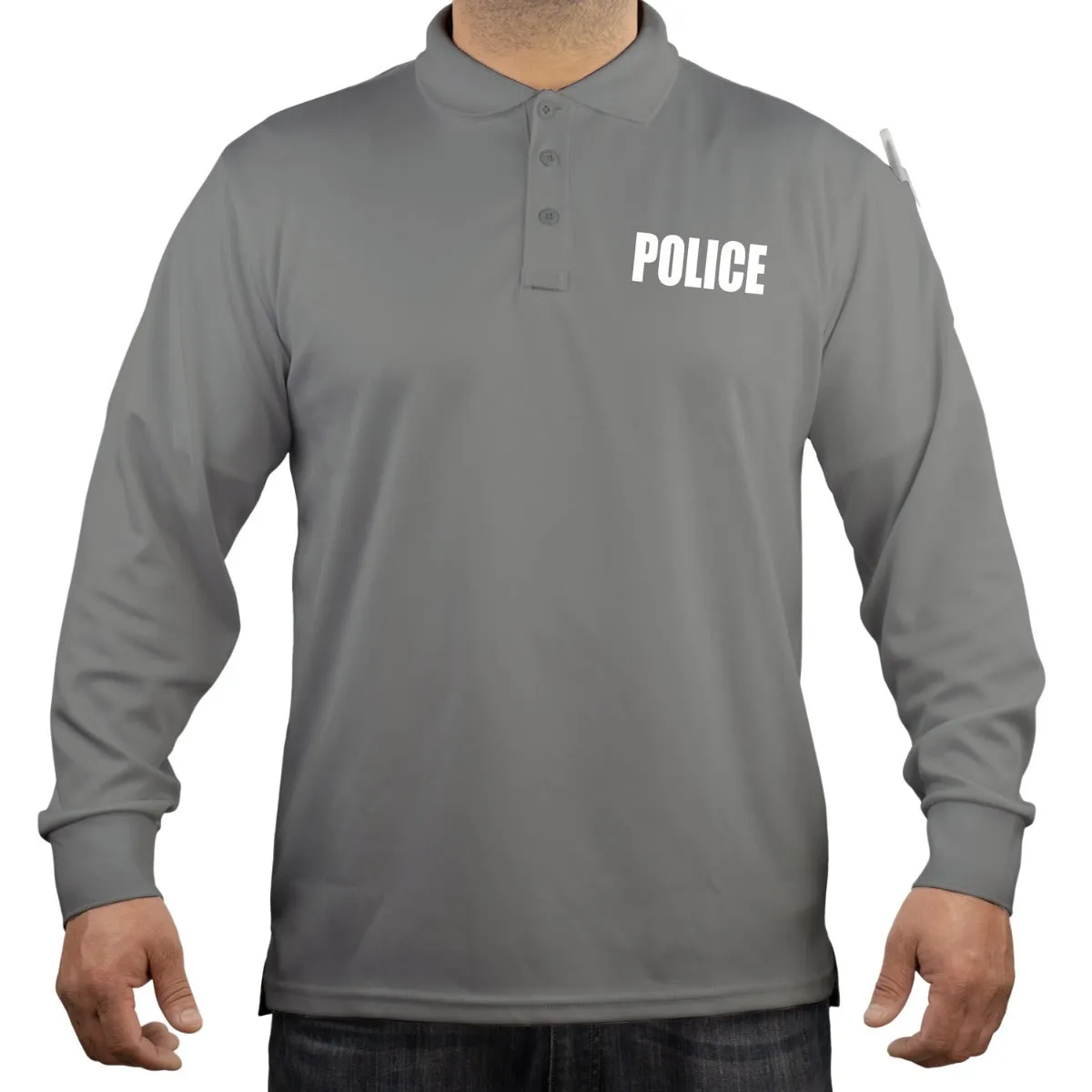 100% POLYESTER POLICE TACTICAL PERFORMANCE POLO LONG SLEEVE SHIRT