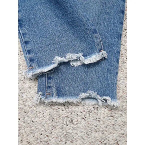10/30 Good American Good Girlfriend Frayed Jeans In Blue942