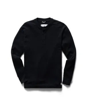 1X1 Slub Henley Black