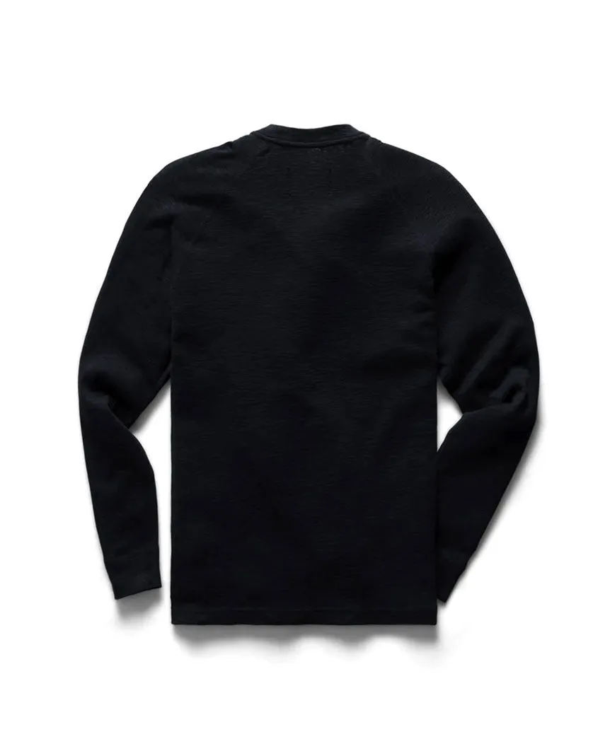 1X1 Slub Henley Black