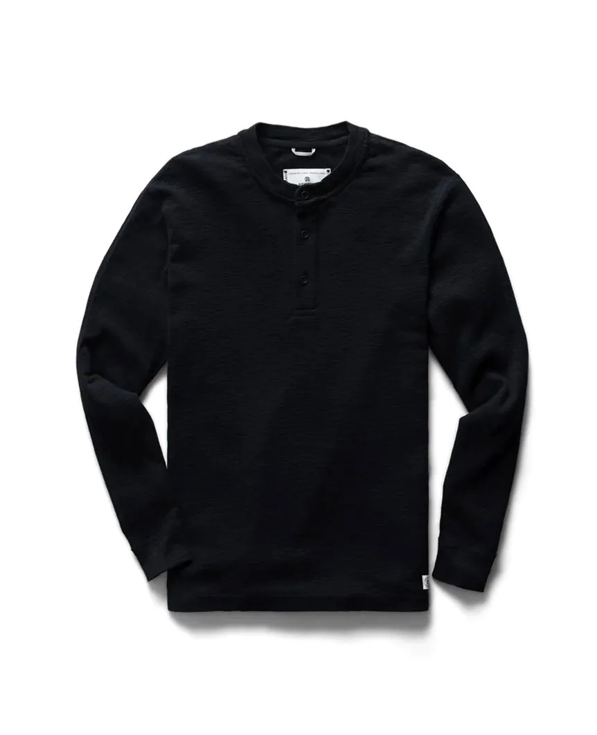 1X1 Slub Henley Black