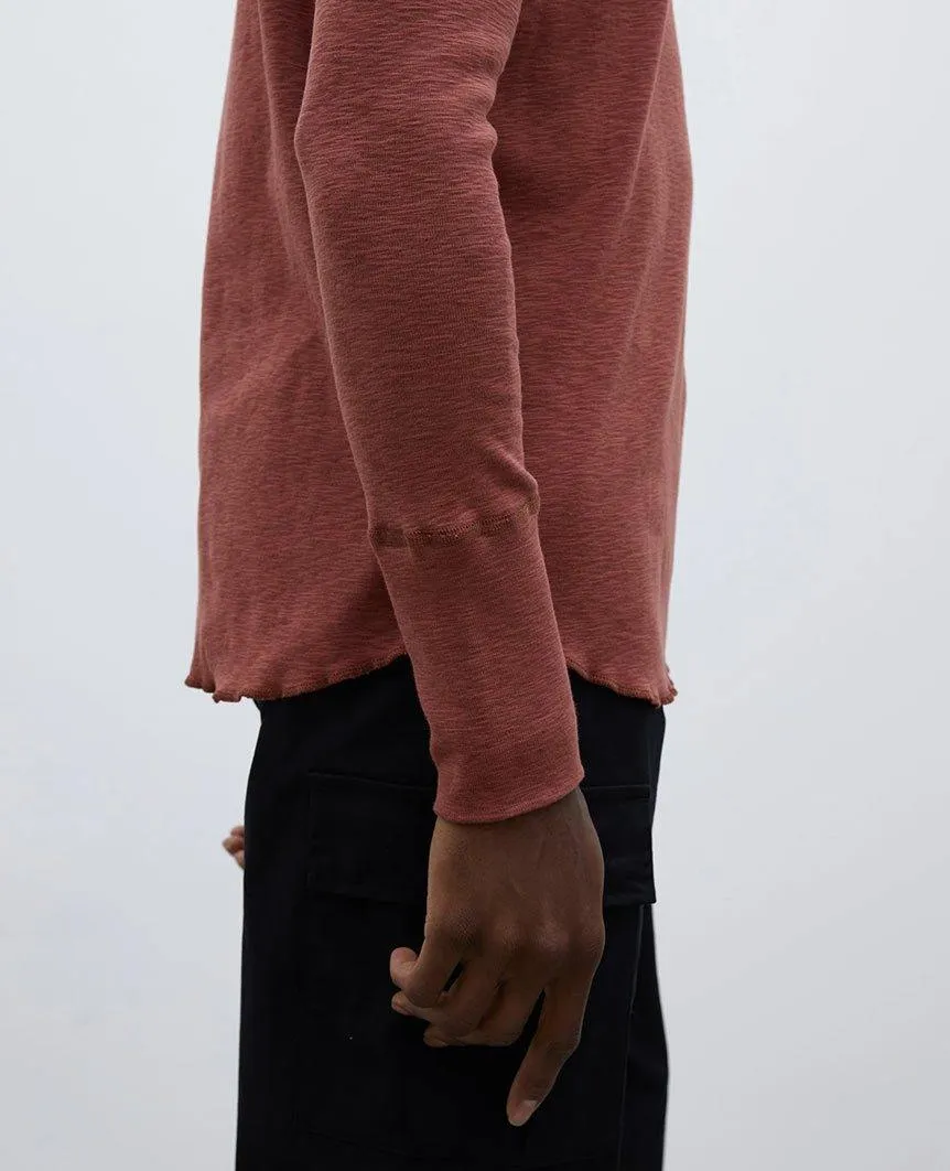 1x1 Slub Long Sleeve Henley Clay