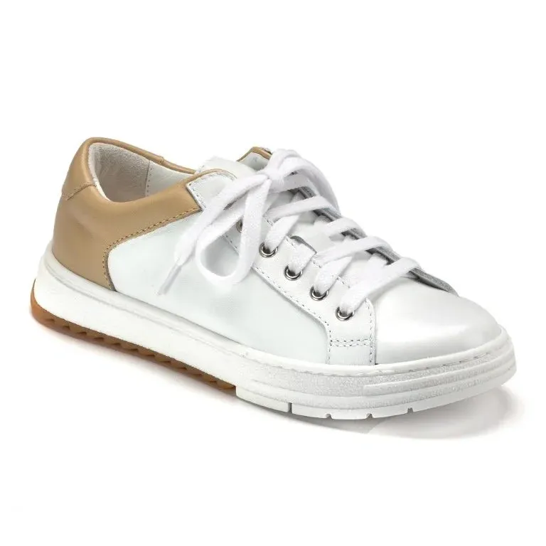 880 - White Sahara Leather Lace for Girl/Boy by London Kids