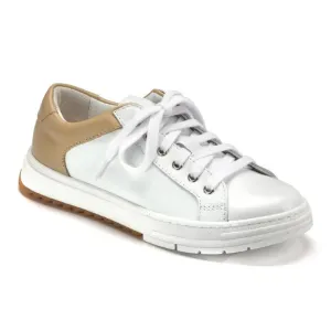 880 - White Sahara Leather Lace for Girl/Boy by London Kids