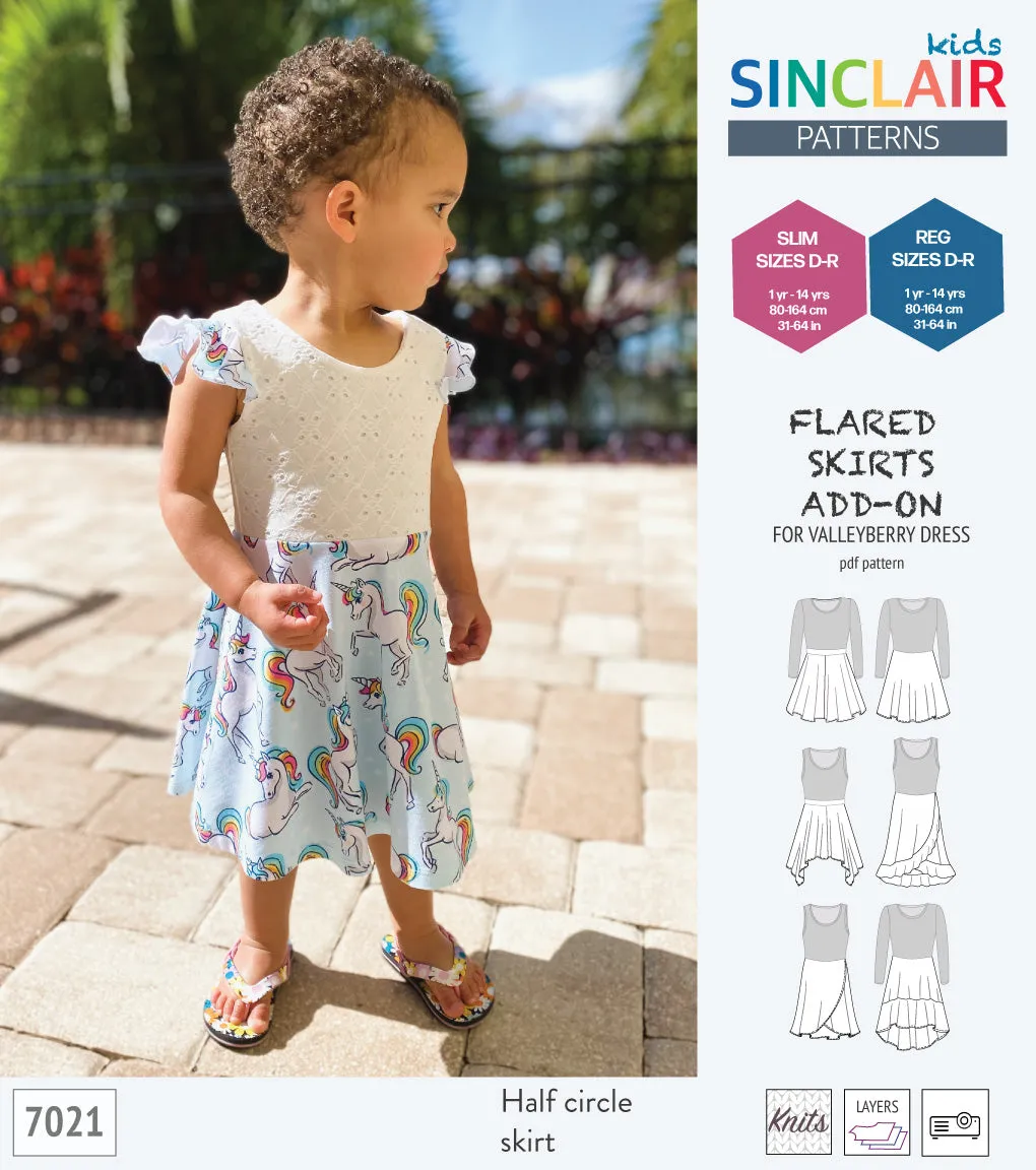 ADD-ON Flared skirts add-on pack for Valleyberry dress for children (PDF)