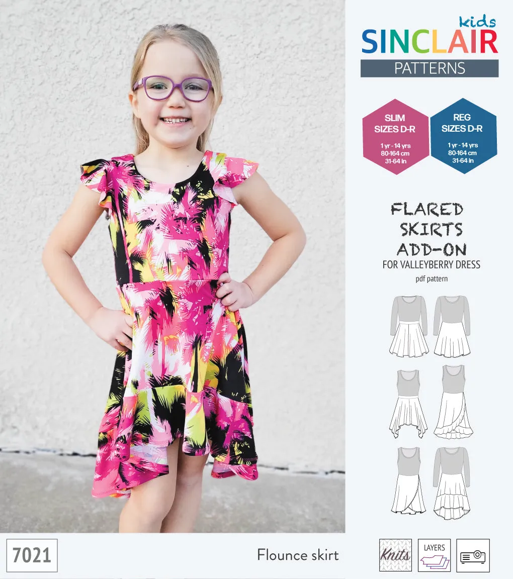 ADD-ON Flared skirts add-on pack for Valleyberry dress for children (PDF)