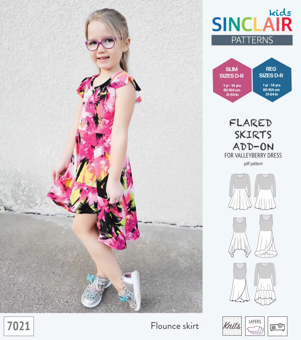 ADD-ON Flared skirts add-on pack for Valleyberry dress for children (PDF)