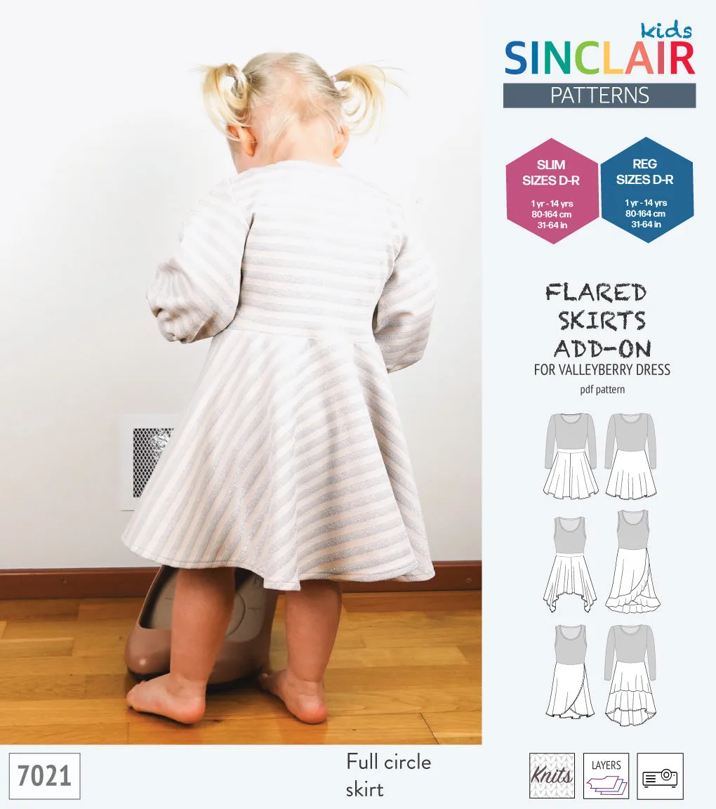 ADD-ON Flared skirts add-on pack for Valleyberry dress for children (PDF)