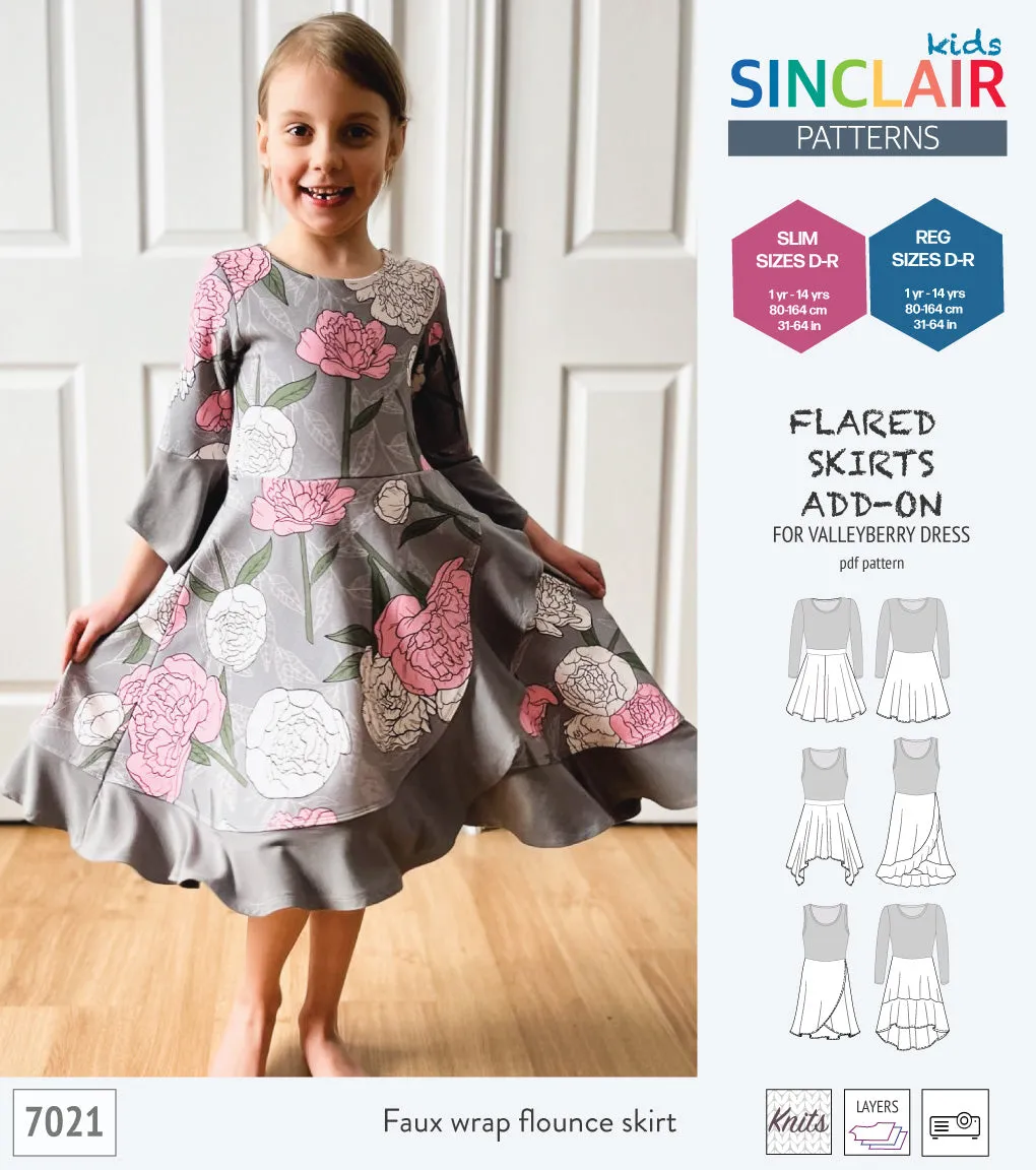 ADD-ON Flared skirts add-on pack for Valleyberry dress for children (PDF)