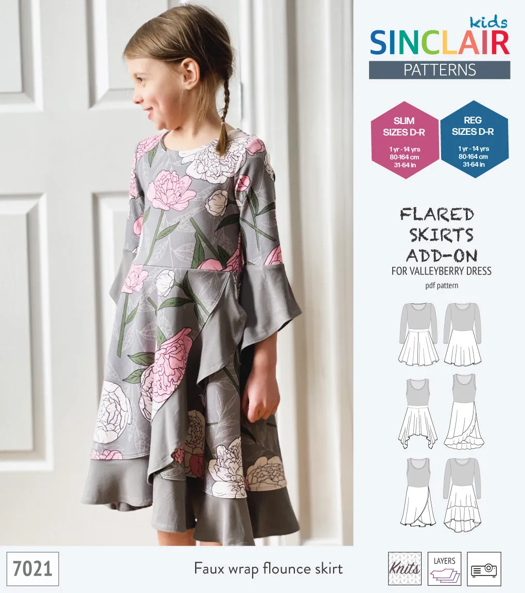 ADD-ON Flared skirts add-on pack for Valleyberry dress for children (PDF)