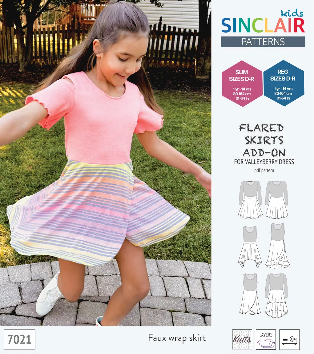 ADD-ON Flared skirts add-on pack for Valleyberry dress for children (PDF)
