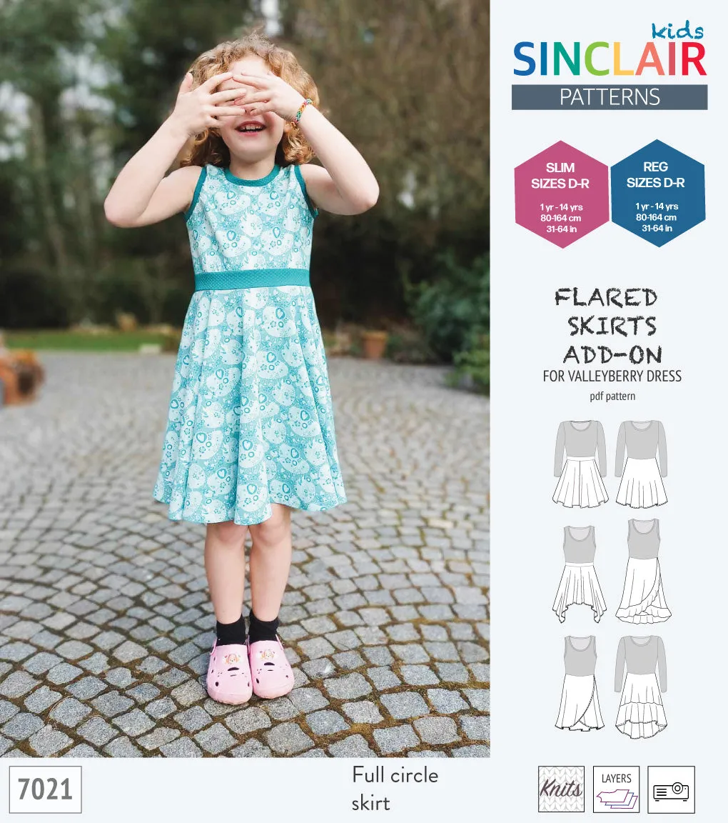 ADD-ON Flared skirts add-on pack for Valleyberry dress for children (PDF)