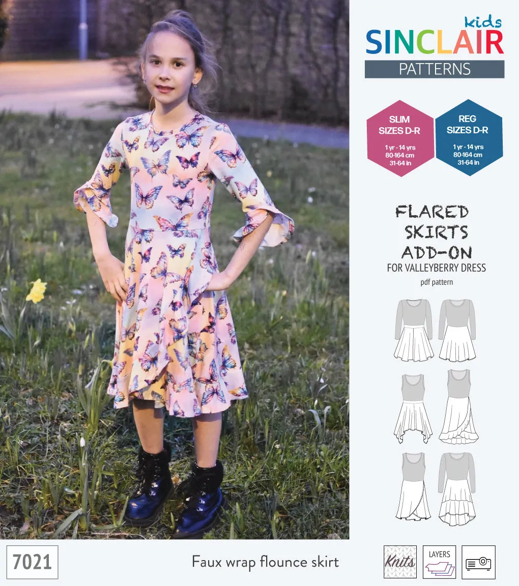 ADD-ON Flared skirts add-on pack for Valleyberry dress for children (PDF)