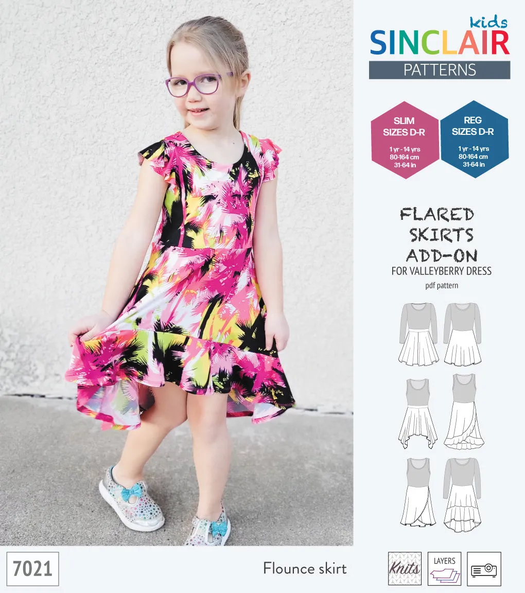ADD-ON Flared skirts add-on pack for Valleyberry dress for children (PDF)