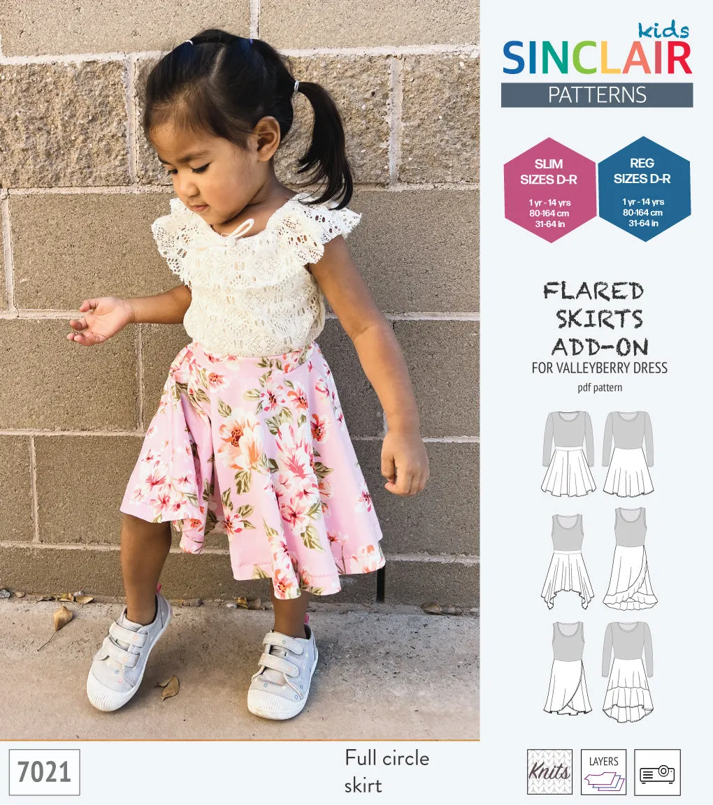 ADD-ON Flared skirts add-on pack for Valleyberry dress for children (PDF)