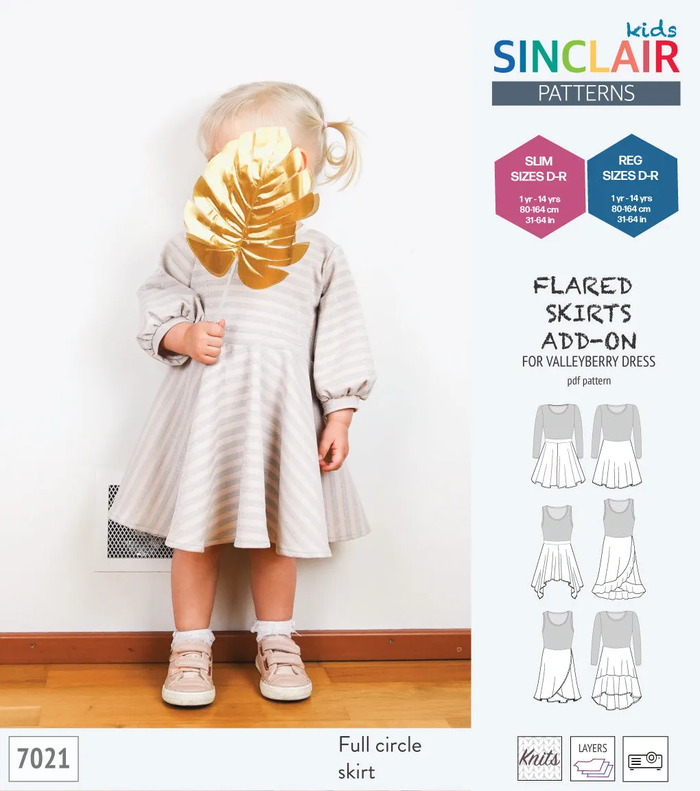 ADD-ON Flared skirts add-on pack for Valleyberry dress for children (PDF)