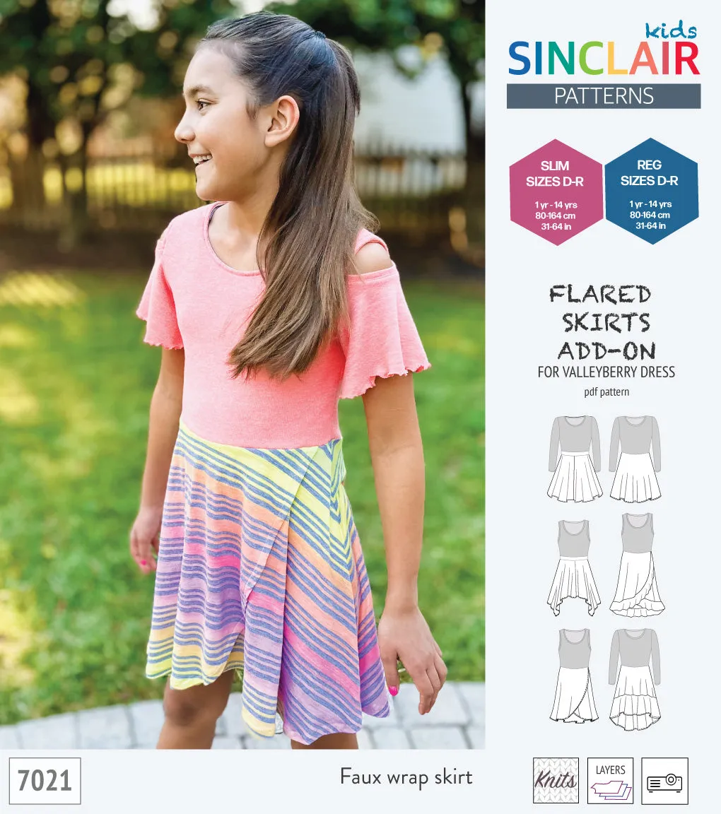 ADD-ON Flared skirts add-on pack for Valleyberry dress for children (PDF)