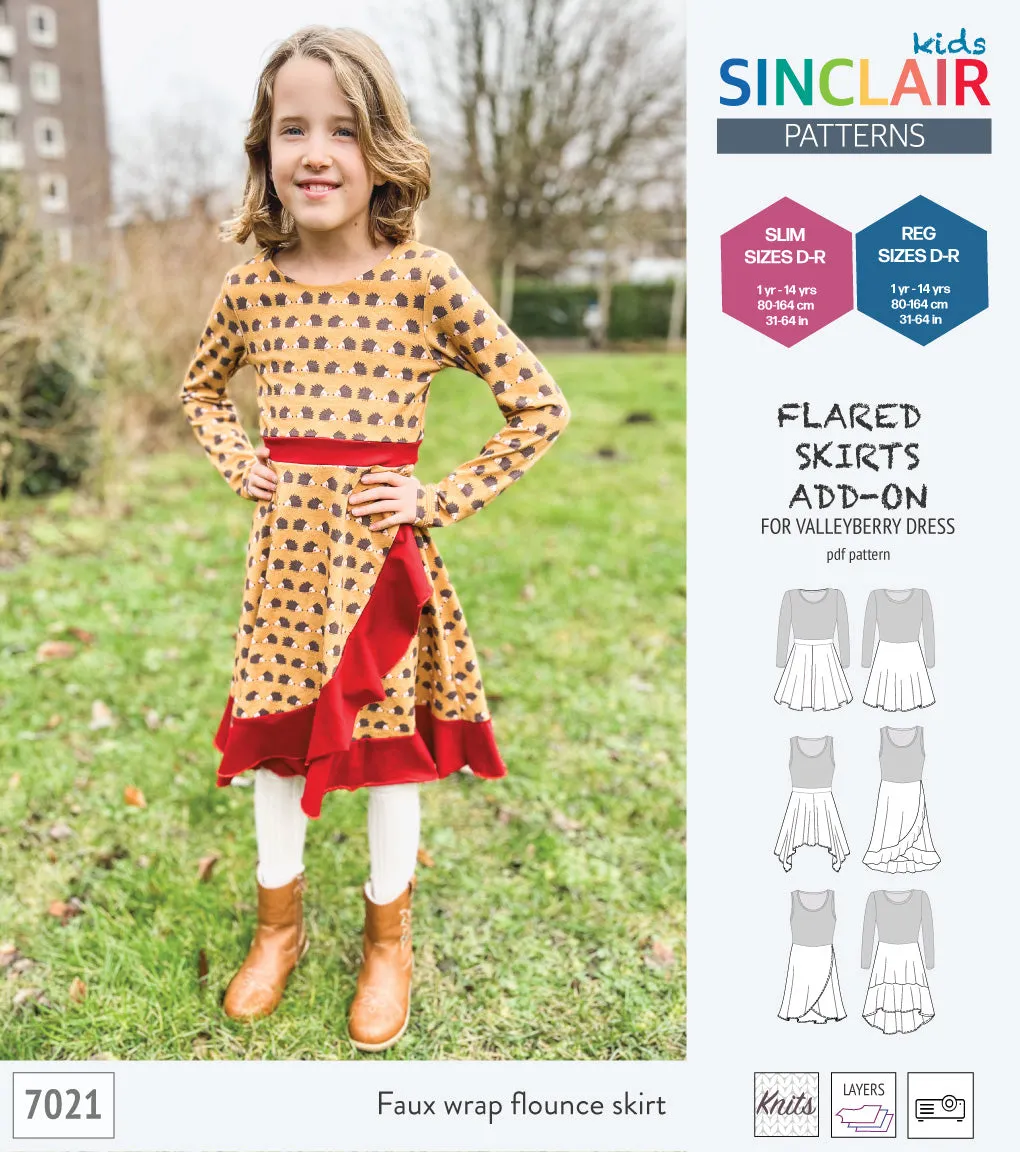 ADD-ON Flared skirts add-on pack for Valleyberry dress for children (PDF)