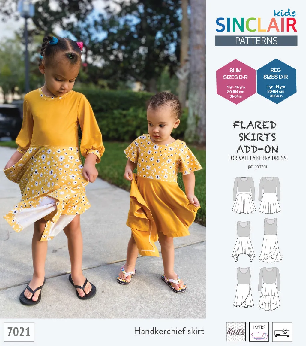ADD-ON Flared skirts add-on pack for Valleyberry dress for children (PDF)