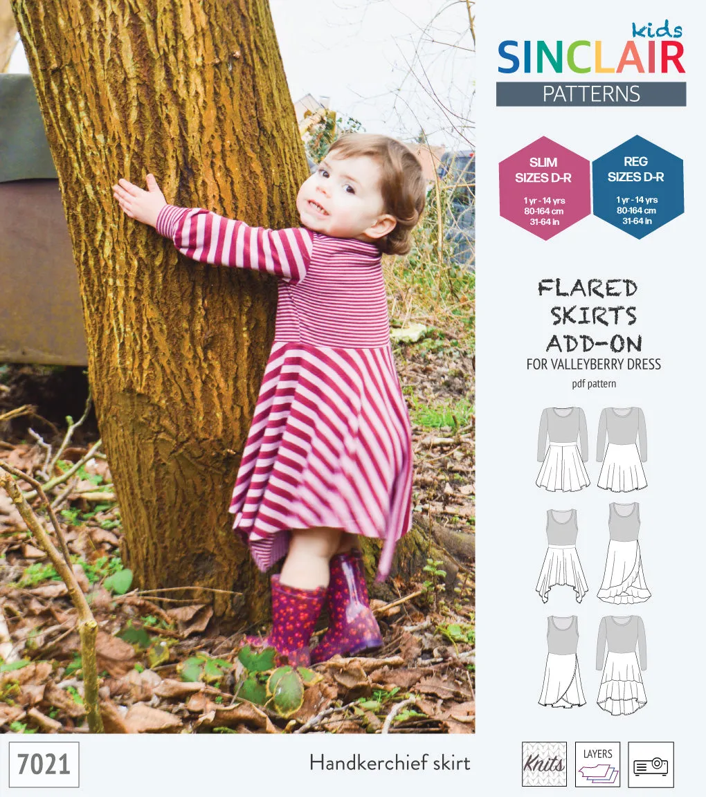 ADD-ON Flared skirts add-on pack for Valleyberry dress for children (PDF)