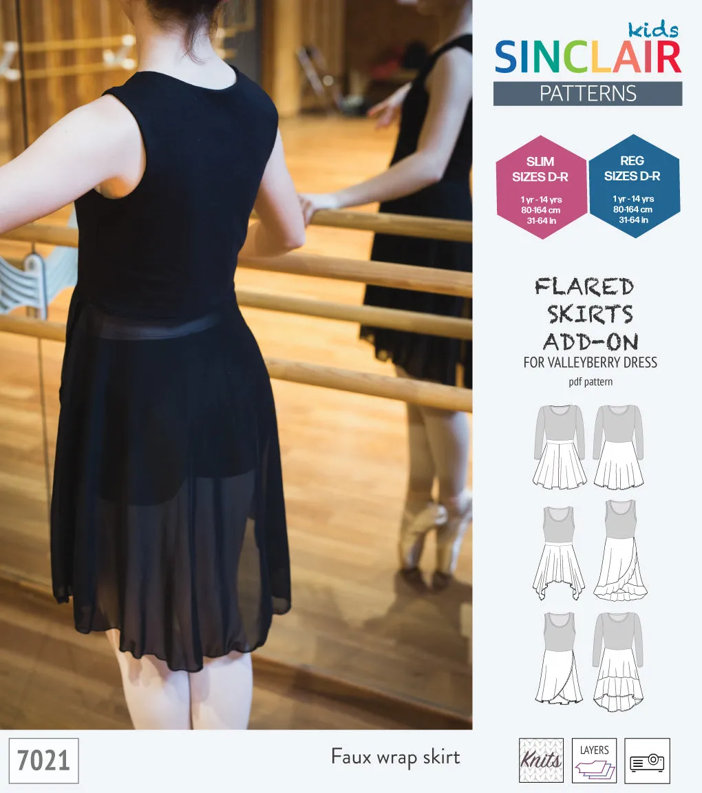 ADD-ON Flared skirts add-on pack for Valleyberry dress for children (PDF)