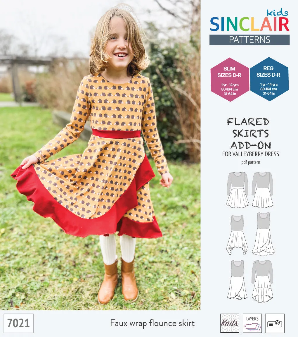ADD-ON Flared skirts add-on pack for Valleyberry dress for children (PDF)
