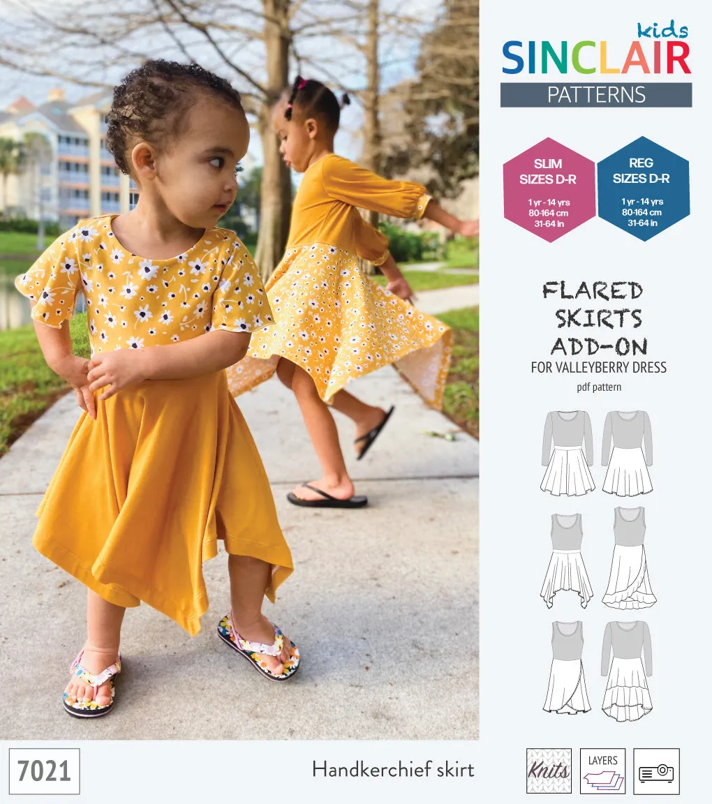 ADD-ON Flared skirts add-on pack for Valleyberry dress for children (PDF)