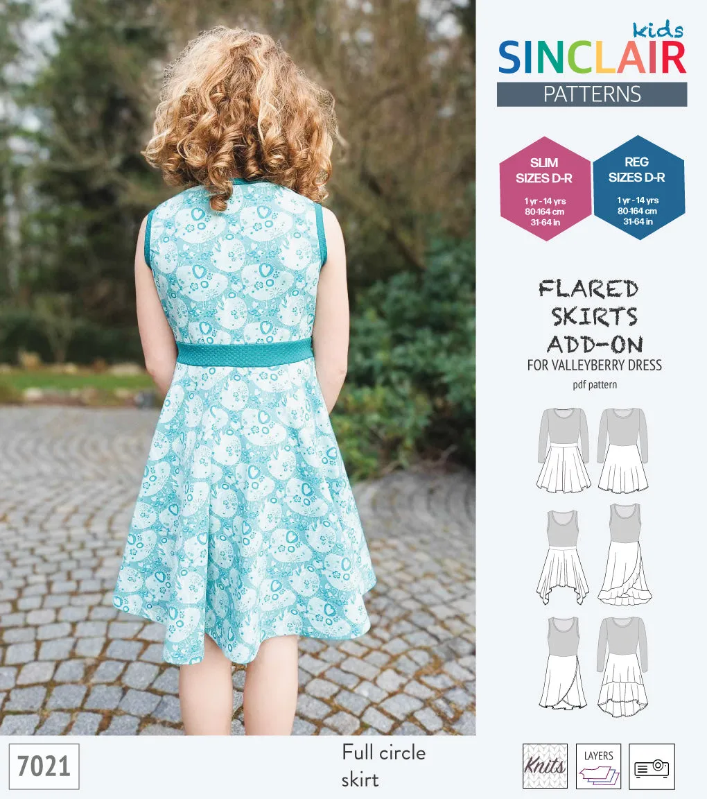 ADD-ON Flared skirts add-on pack for Valleyberry dress for children (PDF)