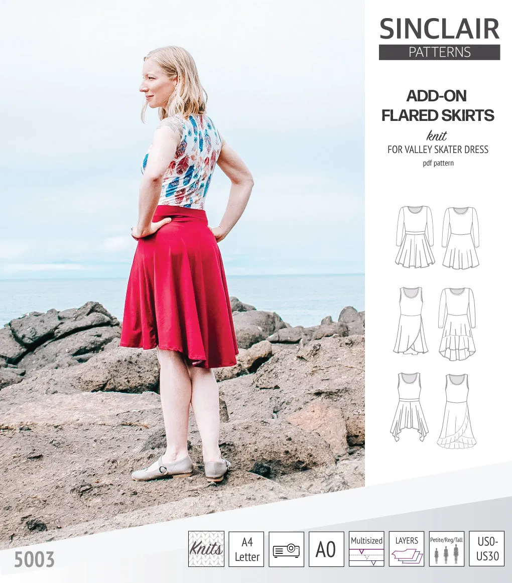 ADD-ON Flared skirts for Valley skater dress (PDF)