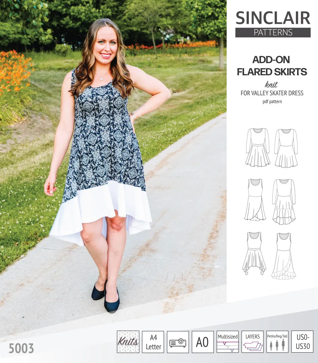 ADD-ON Flared skirts for Valley skater dress (PDF)