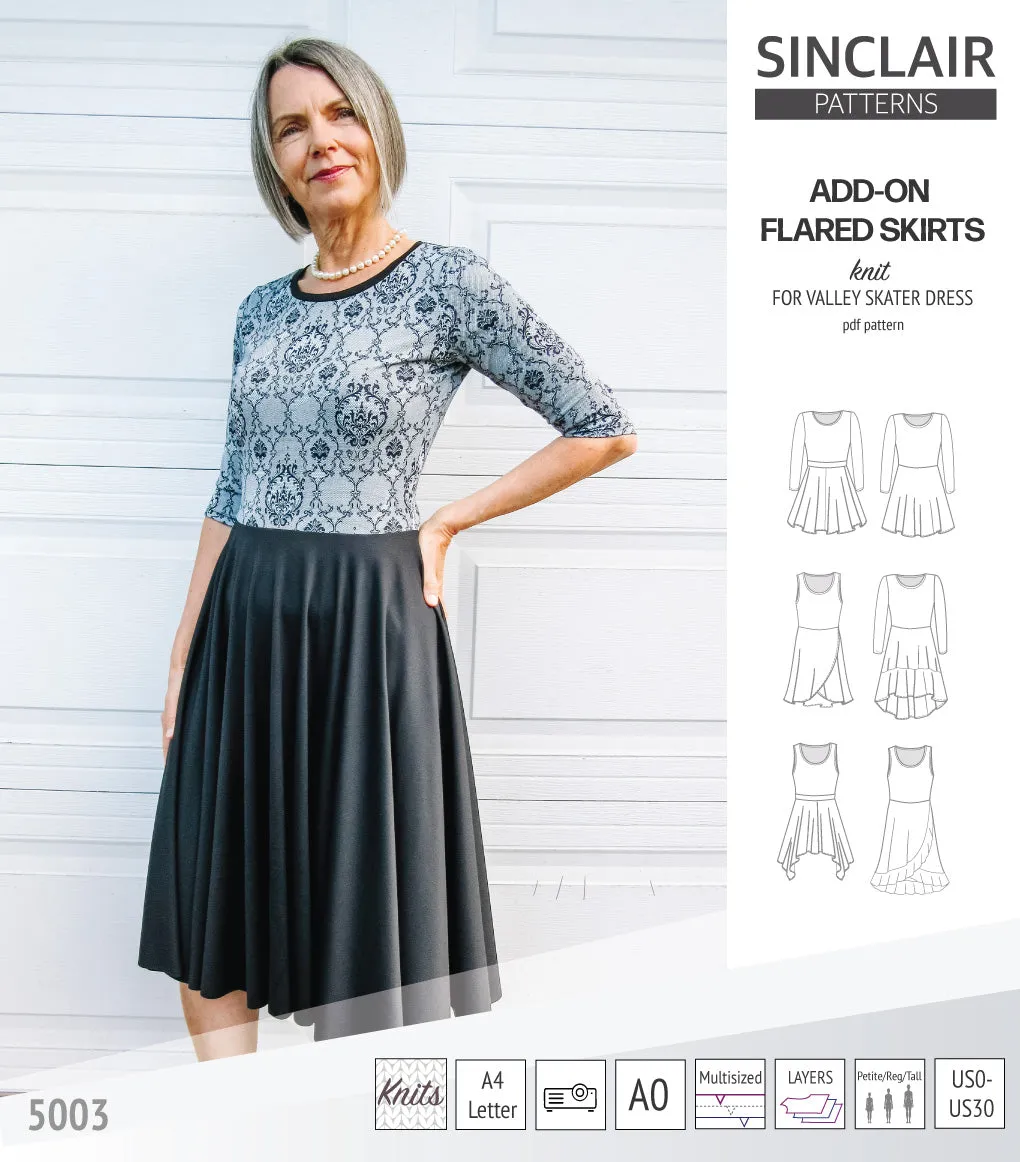 ADD-ON Flared skirts for Valley skater dress (PDF)