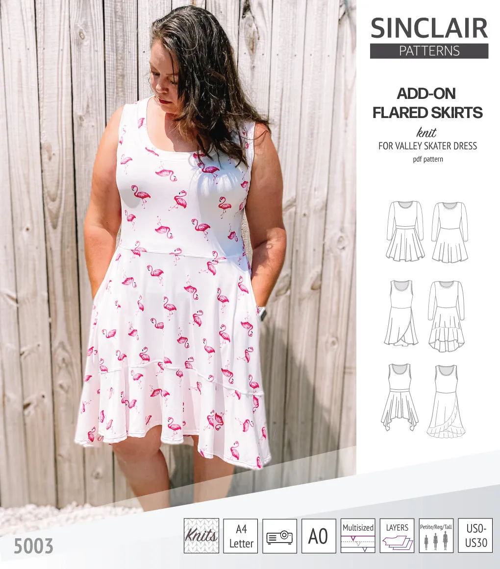 ADD-ON Flared skirts for Valley skater dress (PDF)