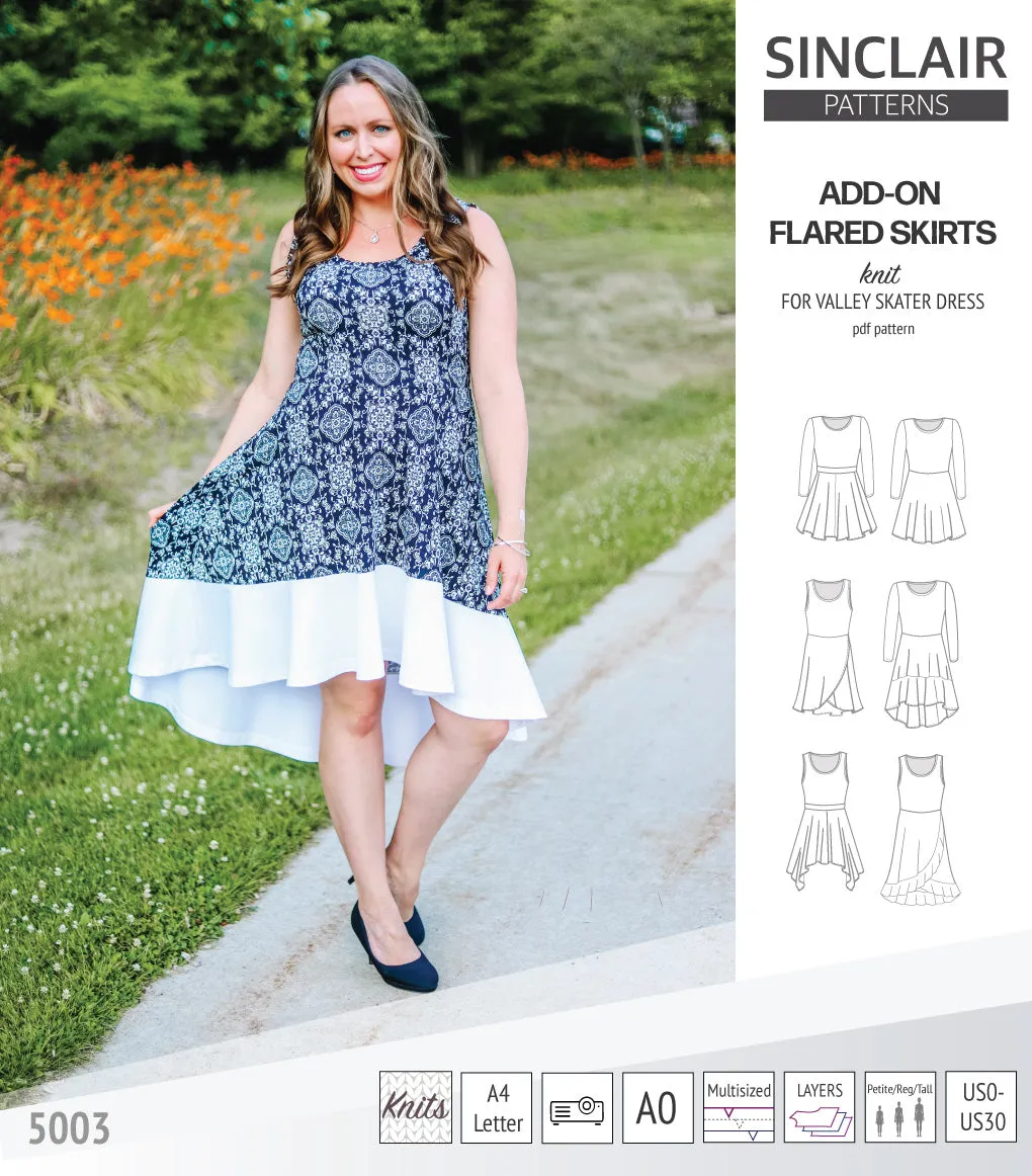 ADD-ON Flared skirts for Valley skater dress (PDF)