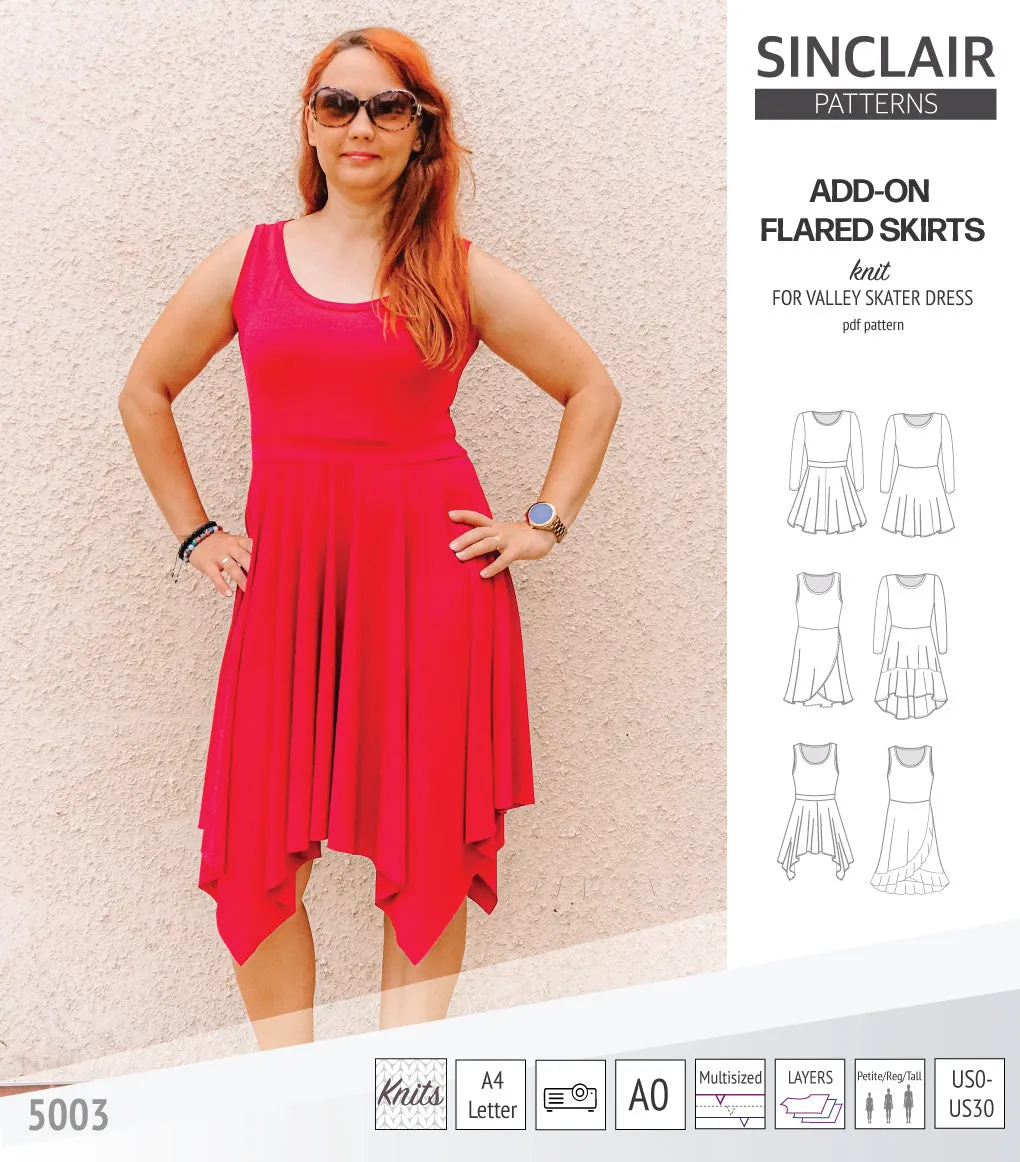 ADD-ON Flared skirts for Valley skater dress (PDF)