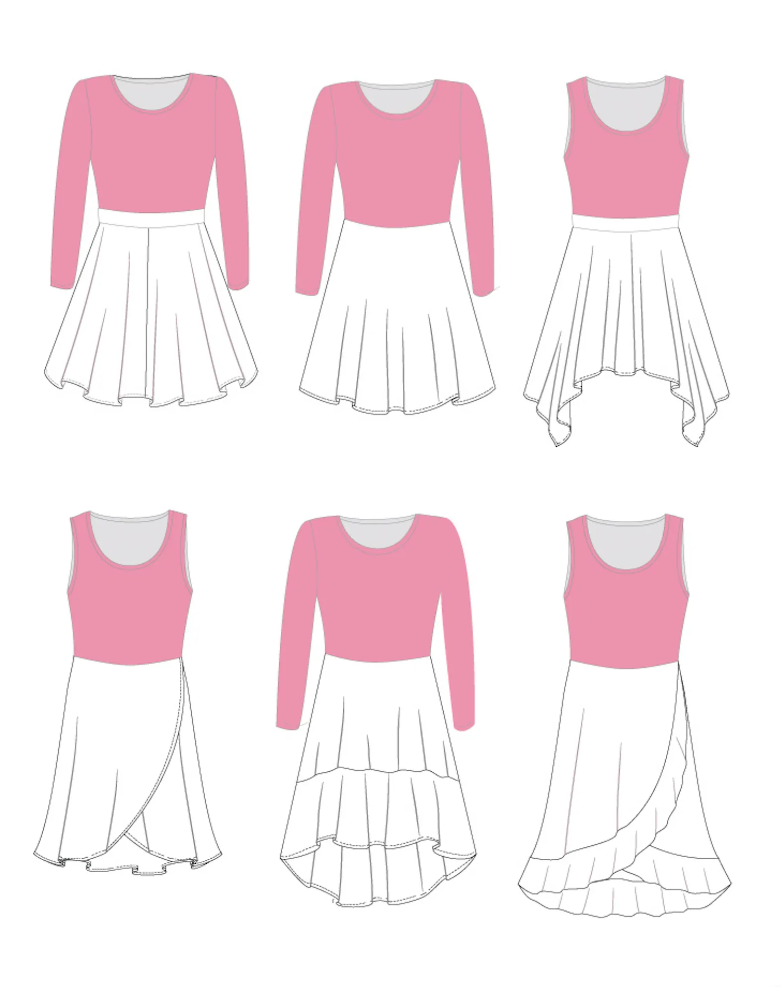 ADD-ON Flared skirts for Valley skater dress (PDF)