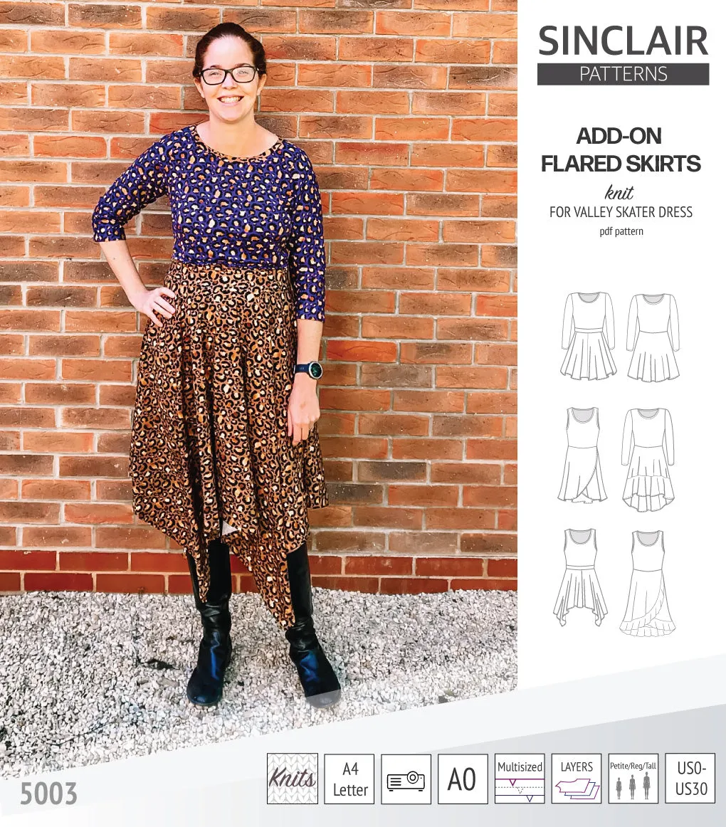 ADD-ON Flared skirts for Valley skater dress (PDF)