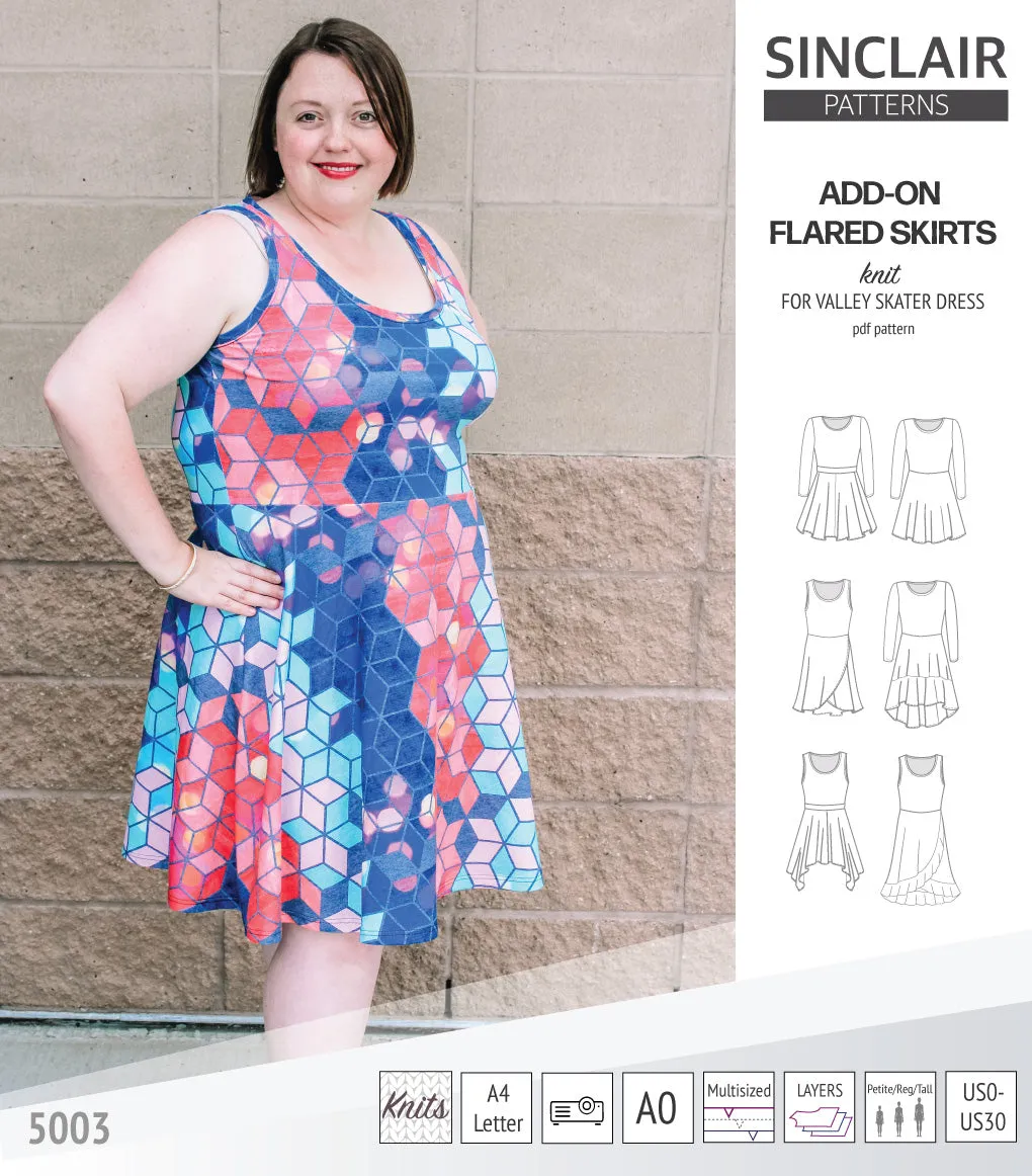 ADD-ON Flared skirts for Valley skater dress (PDF)