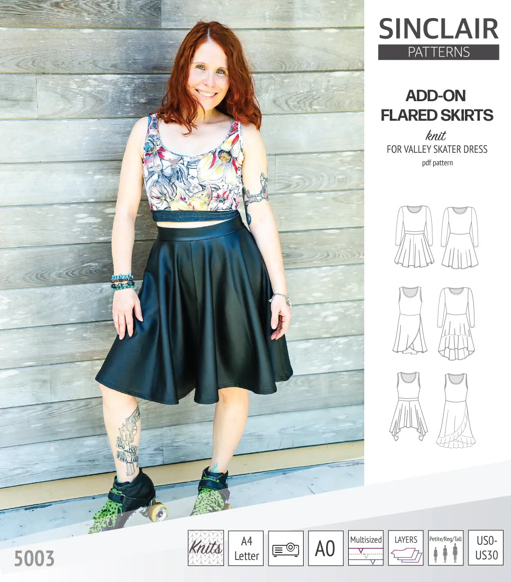 ADD-ON Flared skirts for Valley skater dress (PDF)