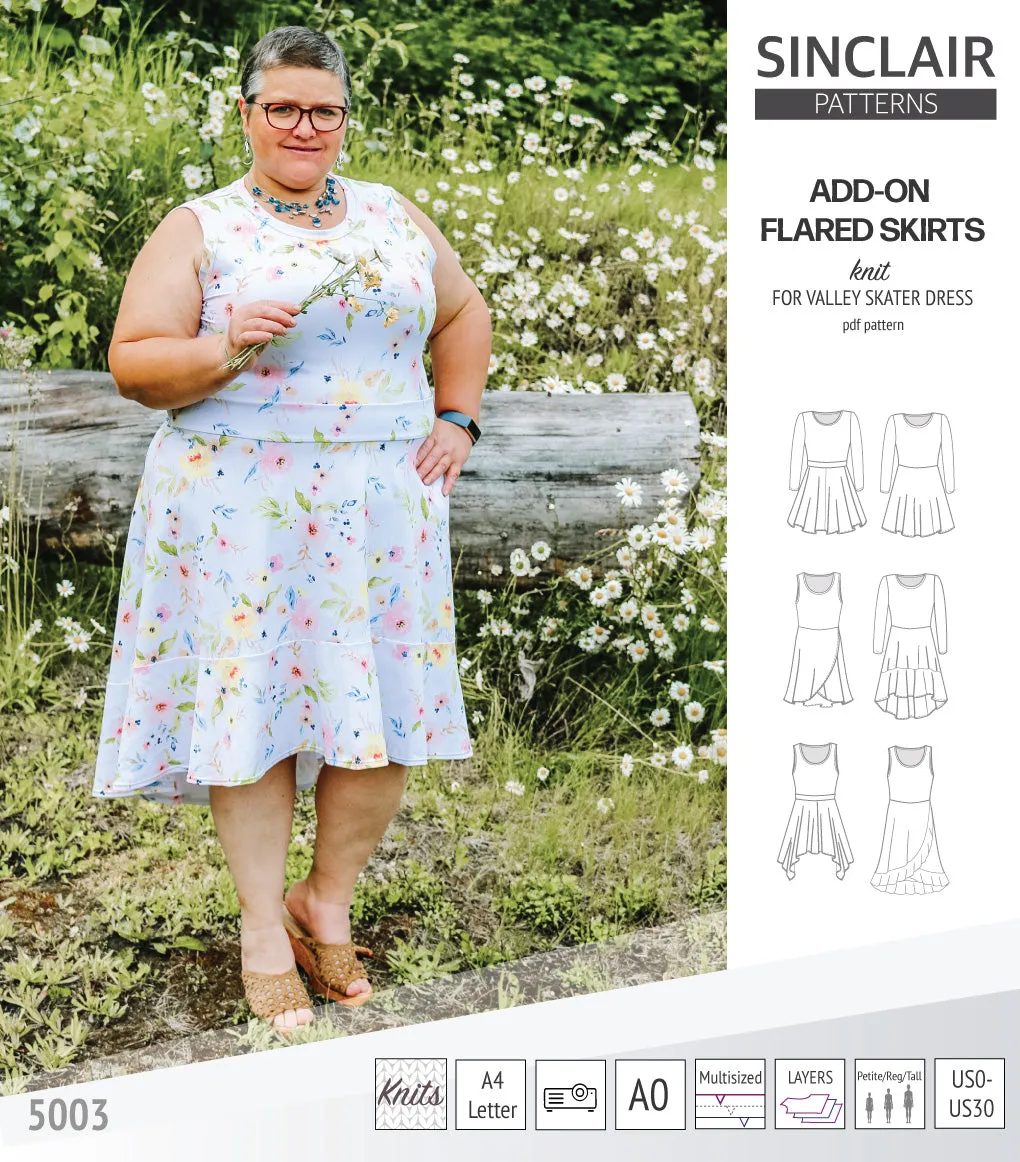 ADD-ON Flared skirts for Valley skater dress (PDF)