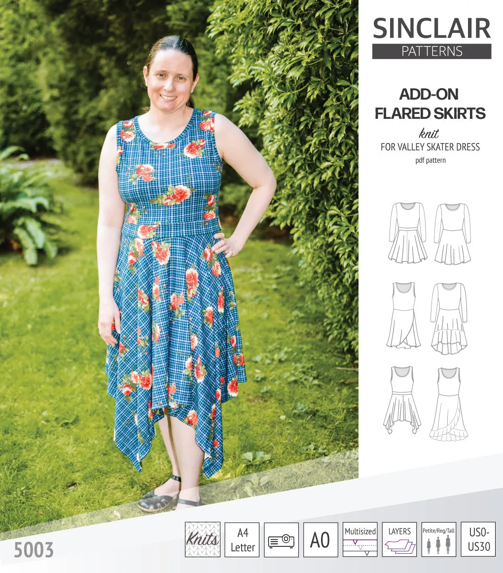 ADD-ON Flared skirts for Valley skater dress (PDF)