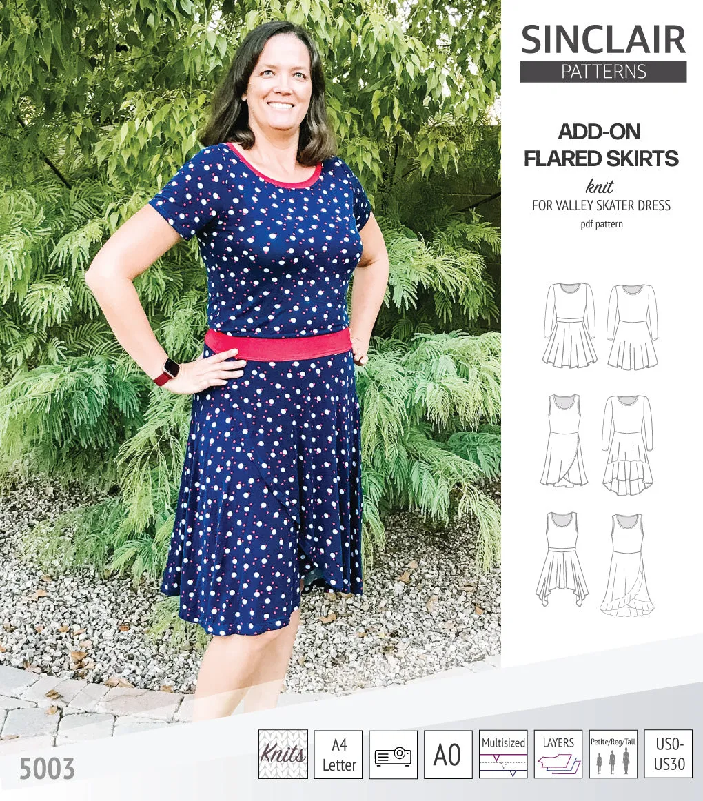ADD-ON Flared skirts for Valley skater dress (PDF)