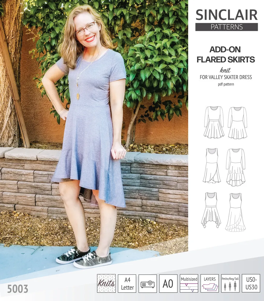 ADD-ON Flared skirts for Valley skater dress (PDF)