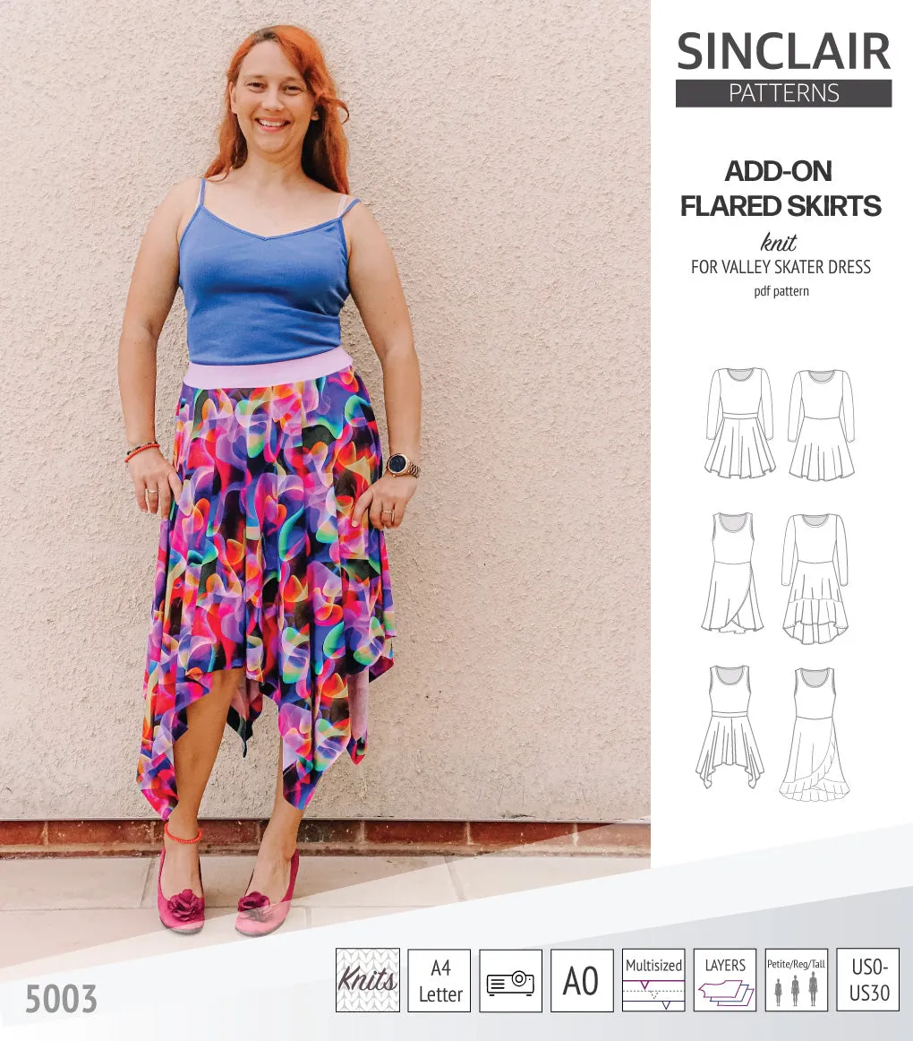 ADD-ON Flared skirts for Valley skater dress (PDF)