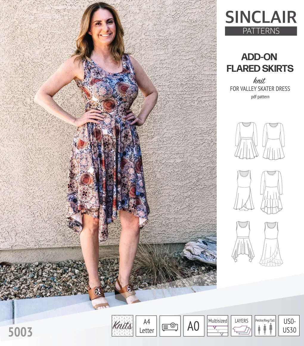 ADD-ON Flared skirts for Valley skater dress (PDF)